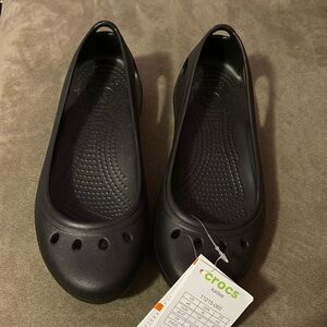 Croc Slip on Flats Black